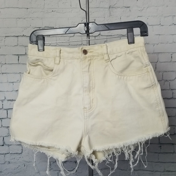 RIO Stephen Mardon SZ 11 JRS  Shorts Cream 90's Distressed High Waist Denim VTG - Picture 13 of 13